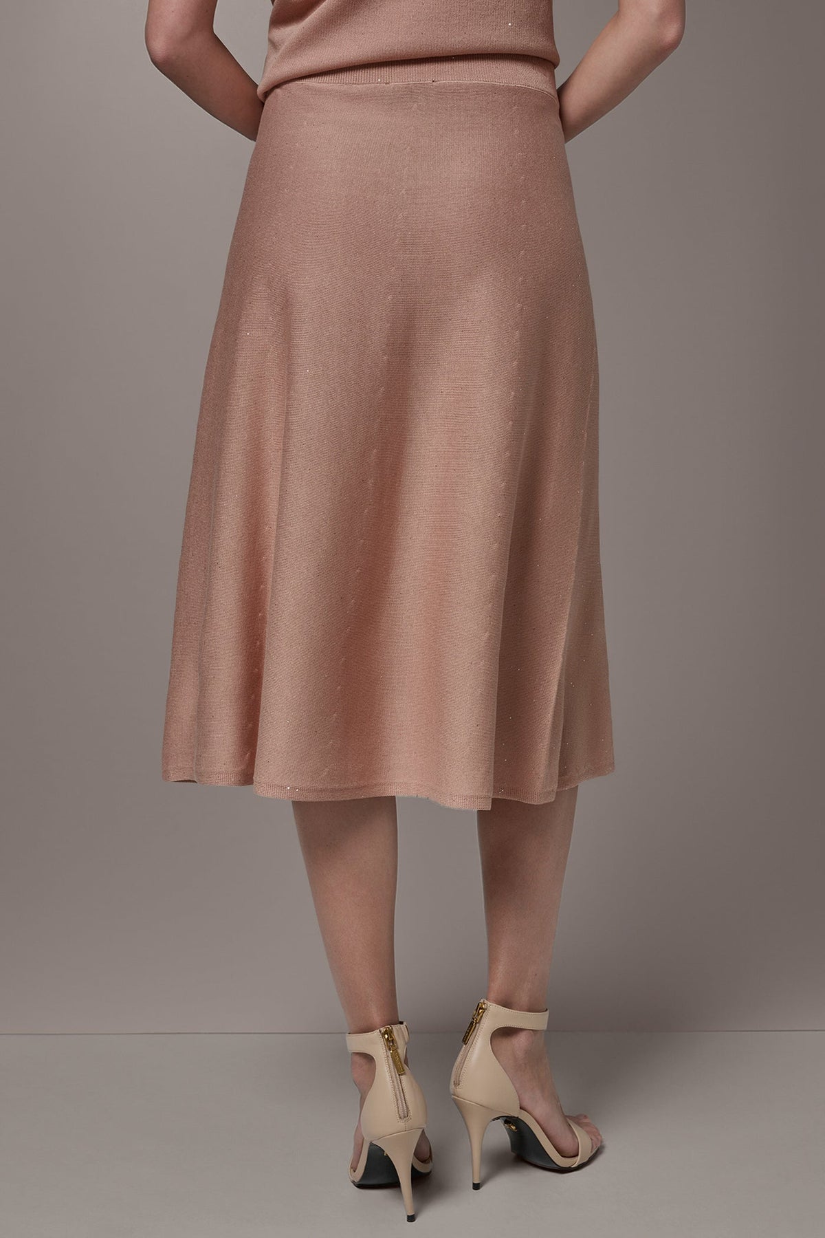 Donna Karan SEQUIN MIDI A-LINE SWEATER SKIRT