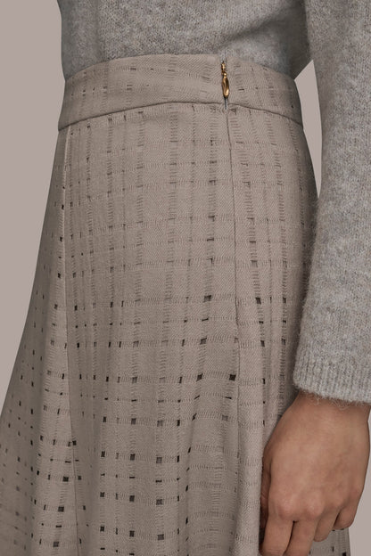 Donna Karan PERFORATED SWEATER MIDI A-LINE SKIRT