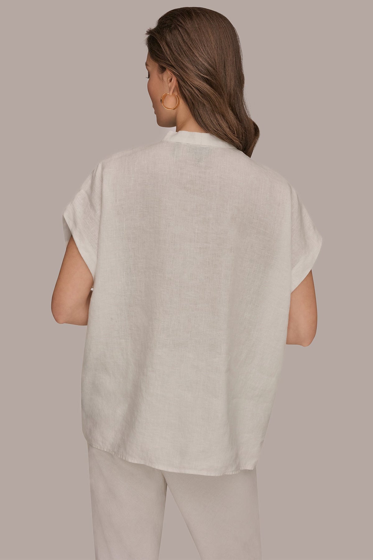 Donna Karan LINEN SLEEVELESS BLOUSE
