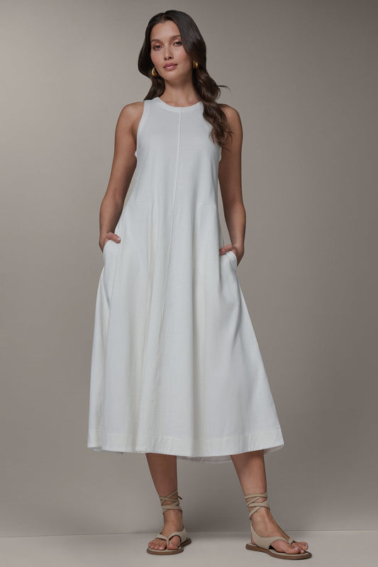 Donna Karan SLEEVELESS MIDI TRAPEZE DRESS