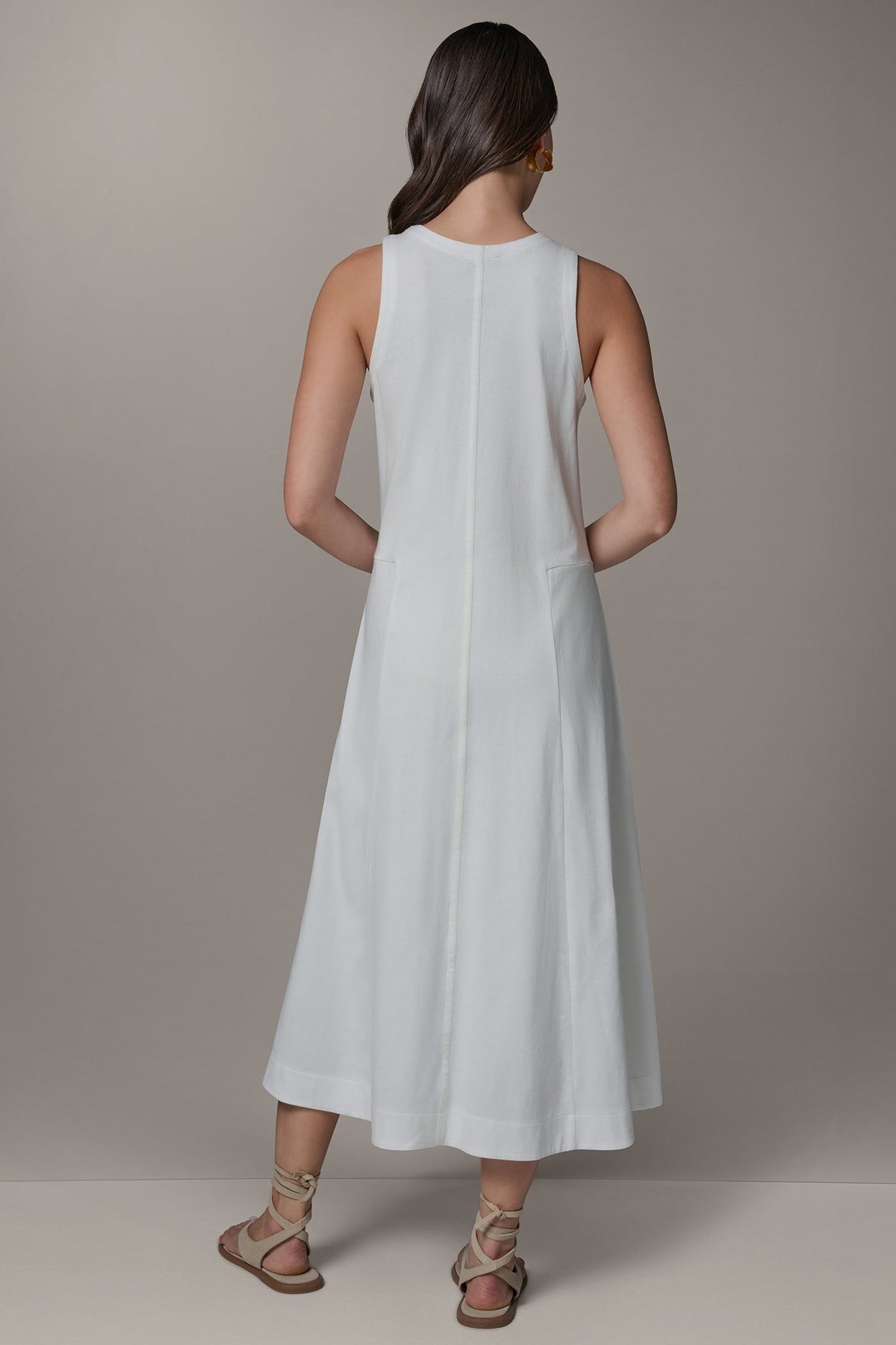 Donna Karan SLEEVELESS MIDI TRAPEZE DRESS