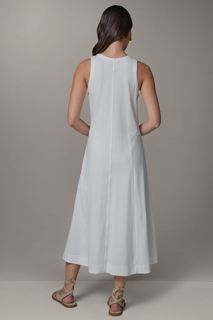 Donna Karan SLEEVELESS MIDI TRAPEZE DRESS