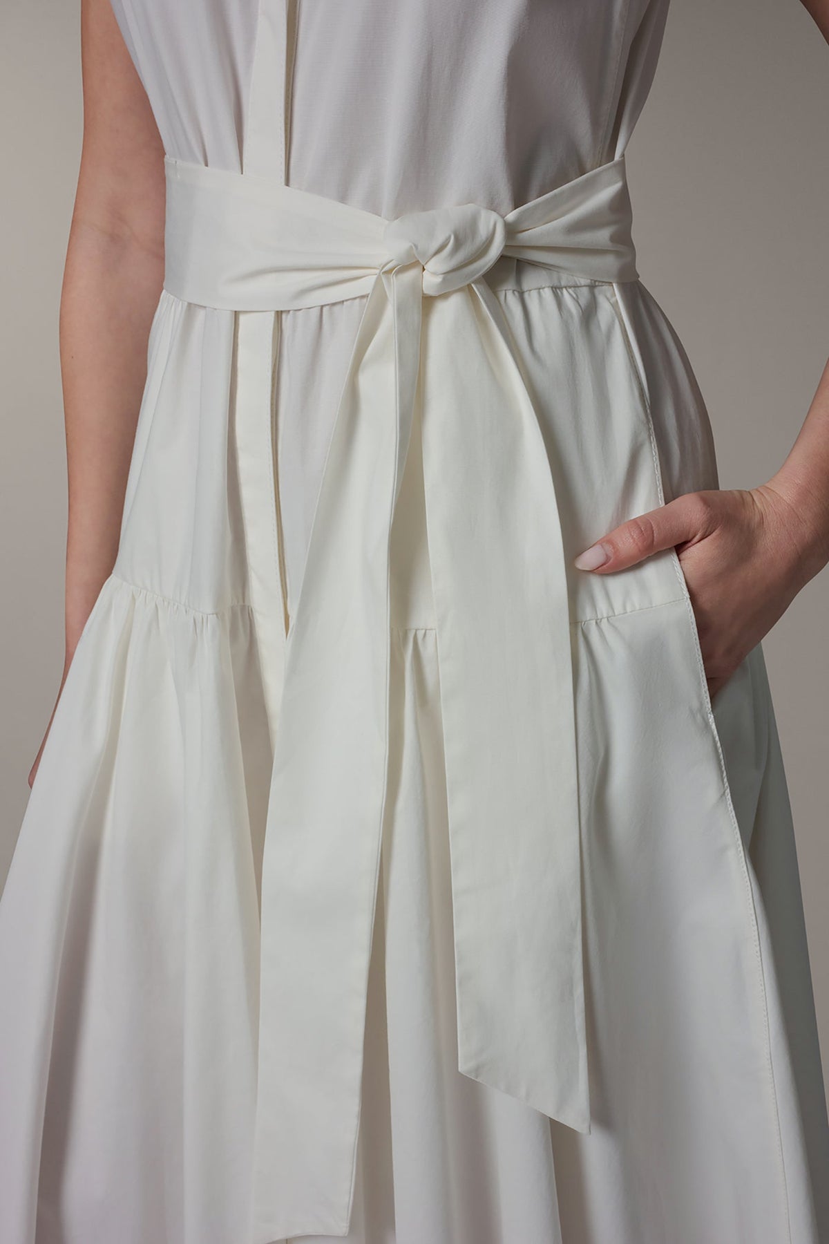 Donna Karan CAP SLEEVE MIDI SHIRT DRESS