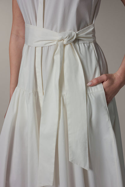 Donna Karan CAP SLEEVE MIDI SHIRT DRESS