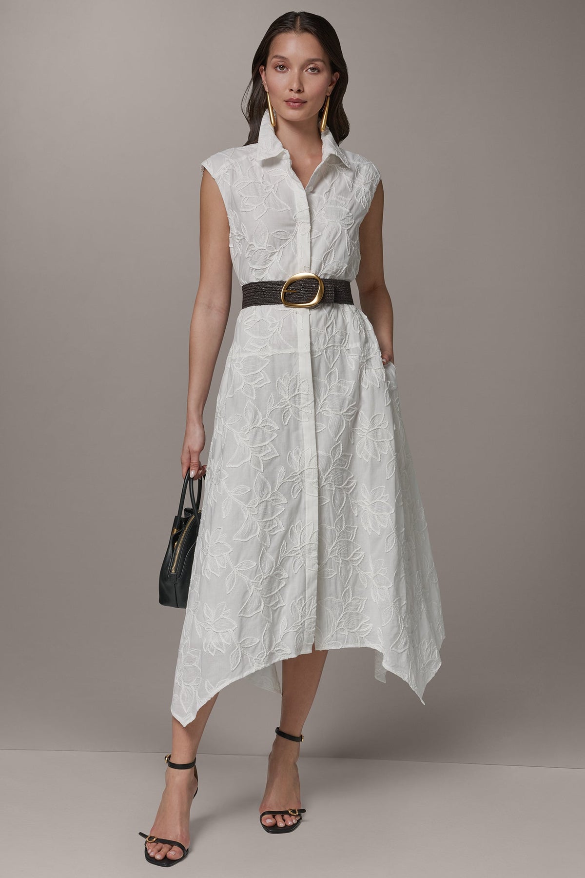 Donna Karan SLEEVELESS MIDI SHIRT DRESS