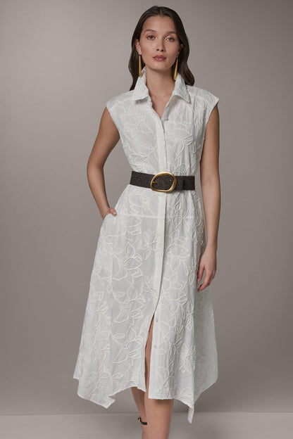 Donna Karan SLEEVELESS MIDI SHIRT DRESS
