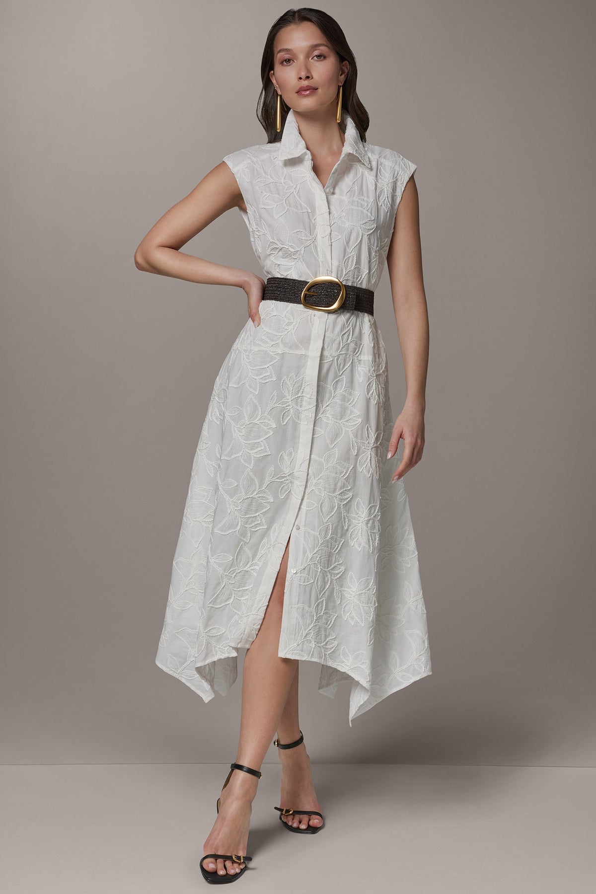 Donna Karan SLEEVELESS MIDI SHIRT DRESS