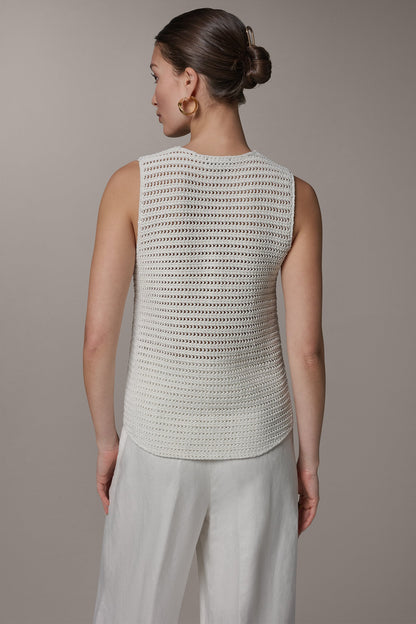 Donna Karan SLEEVELESS METALLIC SWEATER TANK
