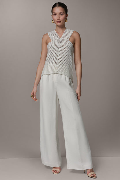Donna Karan SLEEVELESS METALLIC SWEATER TANK