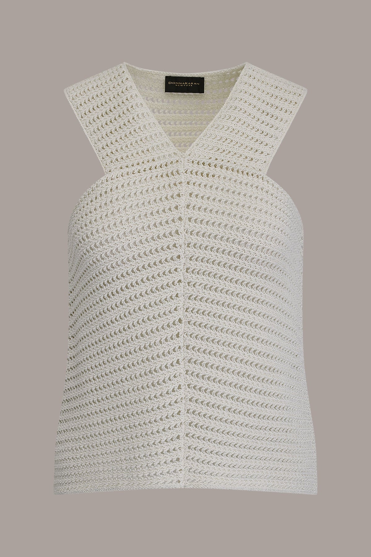 Donna Karan SLEEVELESS METALLIC SWEATER TANK