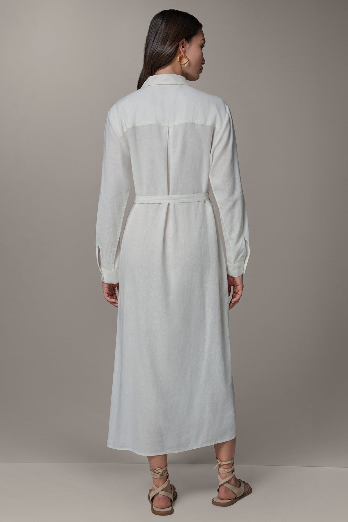 Donna Karan LONG SLEEVE MIDI SHIRT DRESS