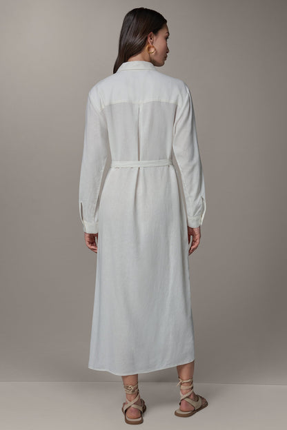 Donna Karan LONG SLEEVE MIDI SHIRT DRESS