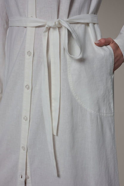 Donna Karan LONG SLEEVE MIDI SHIRT DRESS