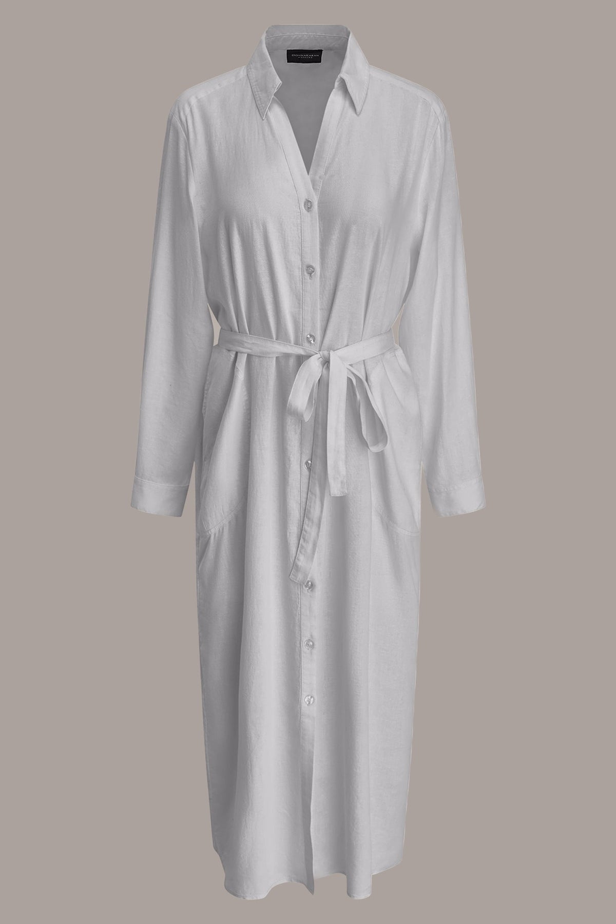 Donna Karan LONG SLEEVE MIDI SHIRT DRESS