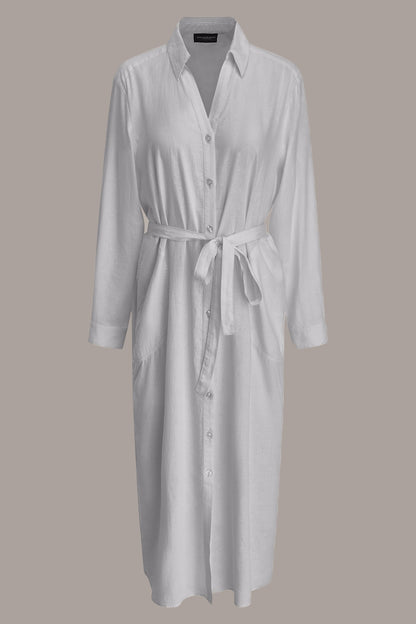 Donna Karan LONG SLEEVE MIDI SHIRT DRESS