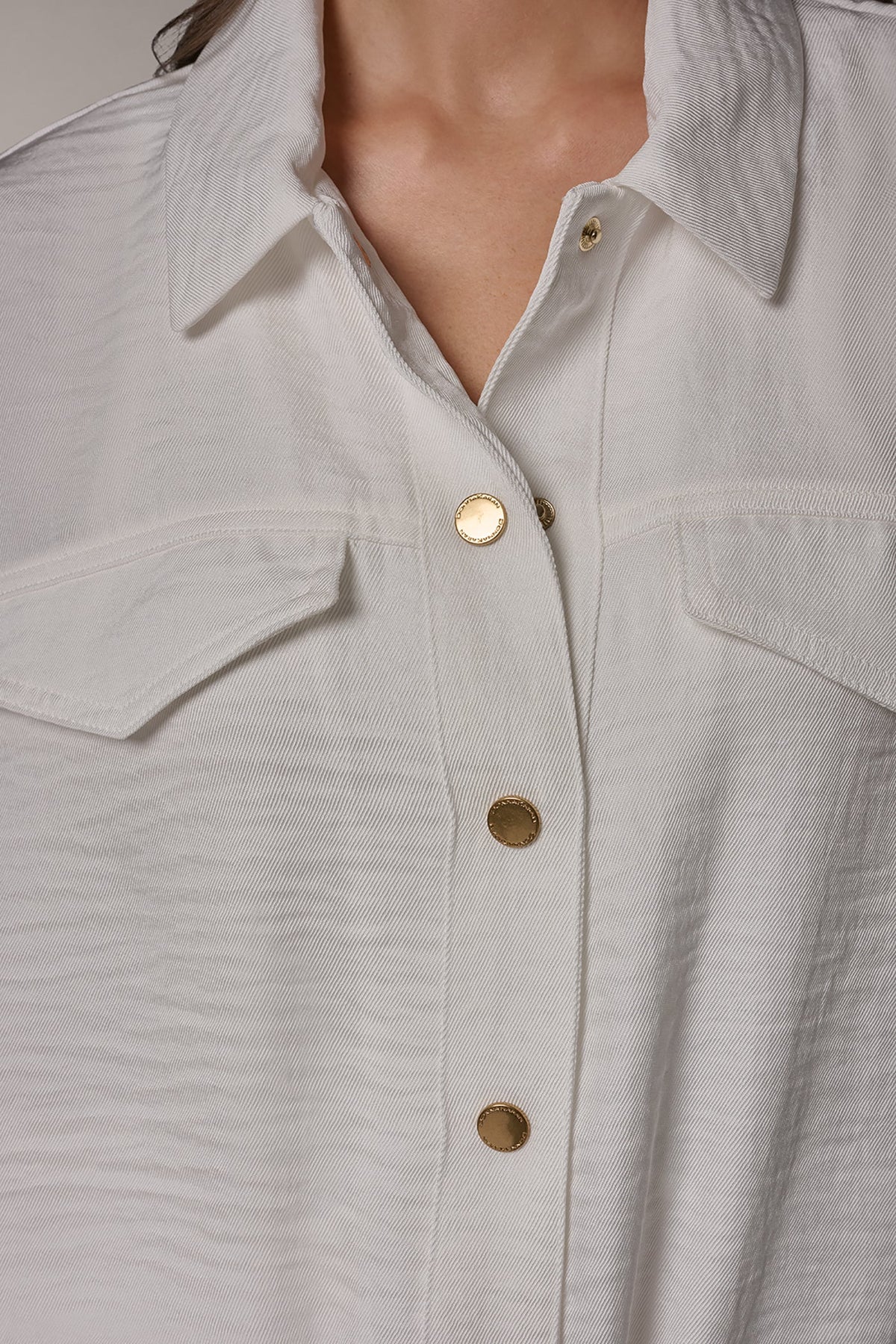 Donna Karan CINCHED HEM SHIRT