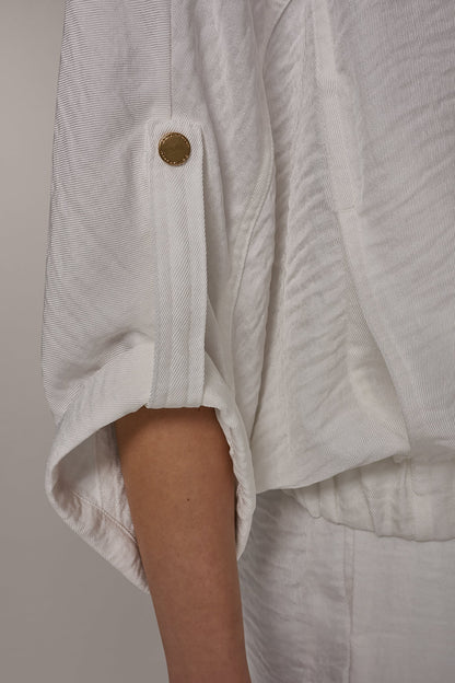 Donna Karan CINCHED HEM SHIRT