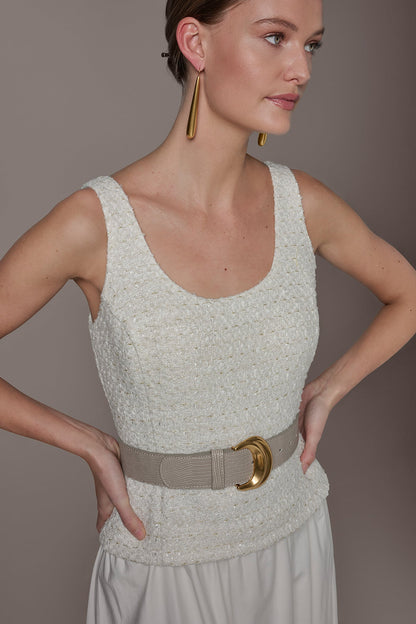 Donna Karan TWEED MIXED MEDIA MIDI TANK DRESS