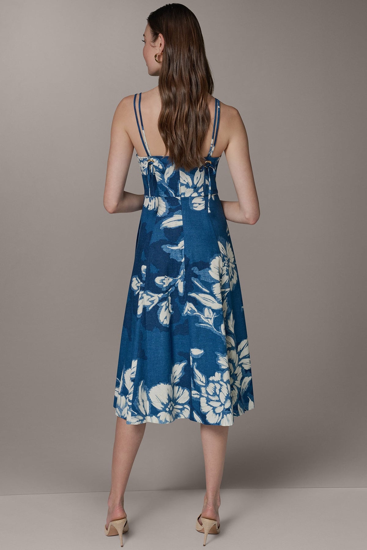 Donna Karan SLEEVELESS MIDI FIT AND FLARE DRESS
