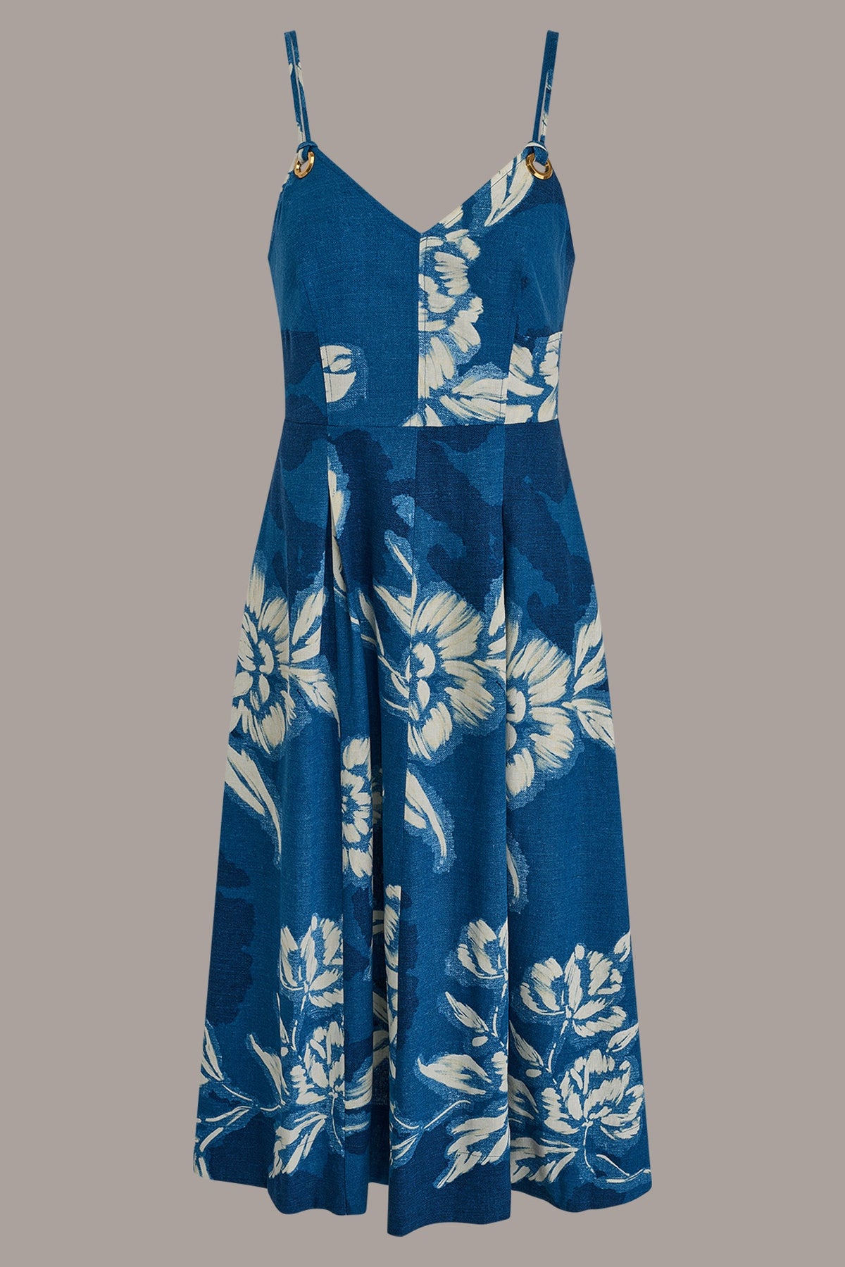 Donna Karan SLEEVELESS MIDI FIT AND FLARE DRESS