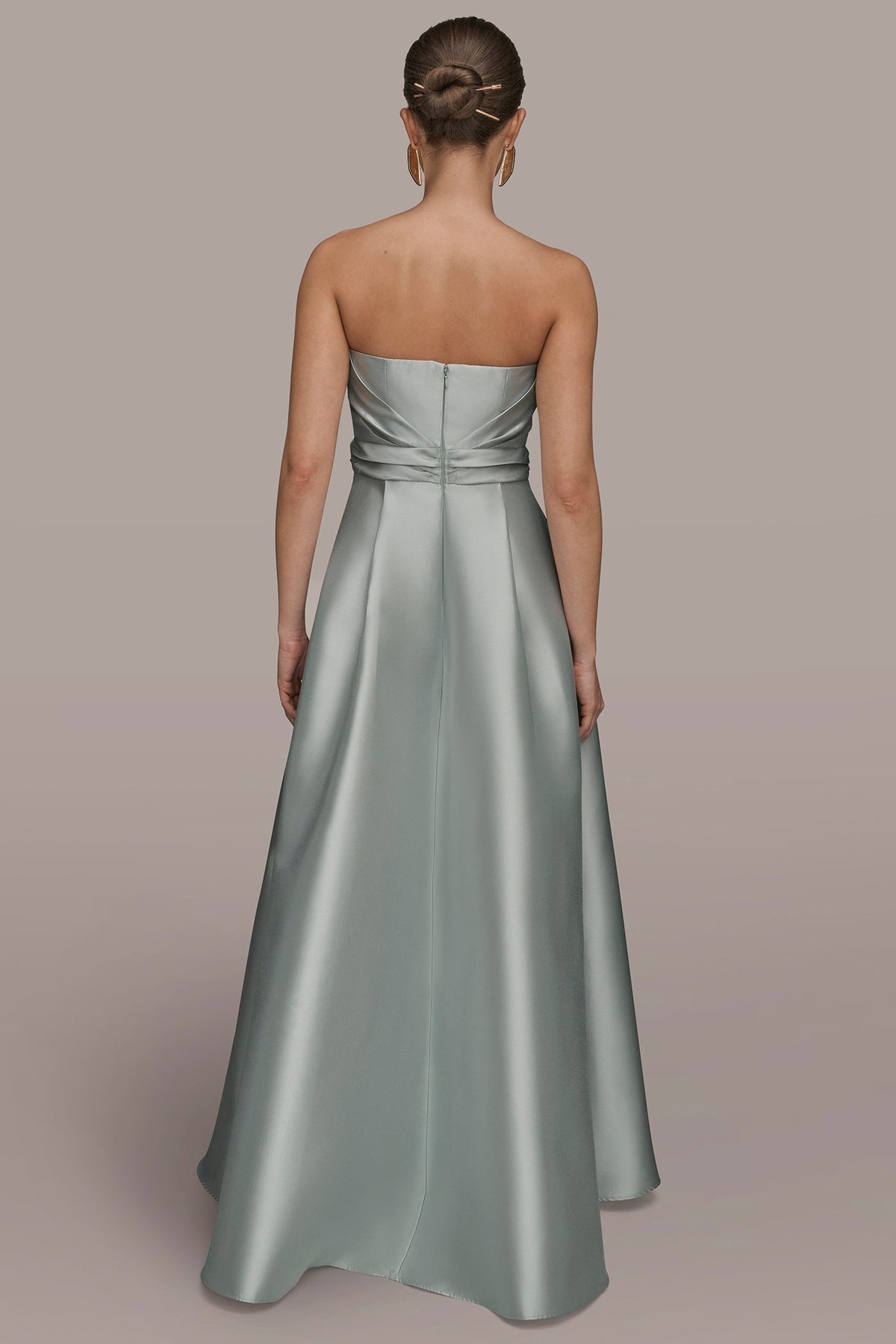Donna Karan MIKADO SATIN STRAPLESS GOWN