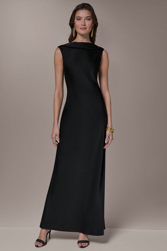 Donna Karan SATIN RUFFLE BACK GOWN