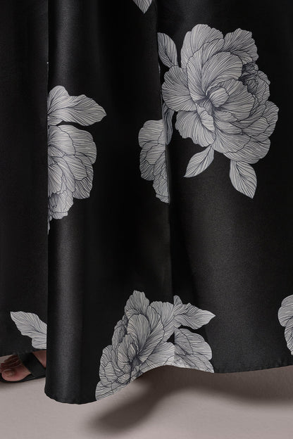 Donna Karan MIKADO FLORAL STRAPLESS BALL GOWN
