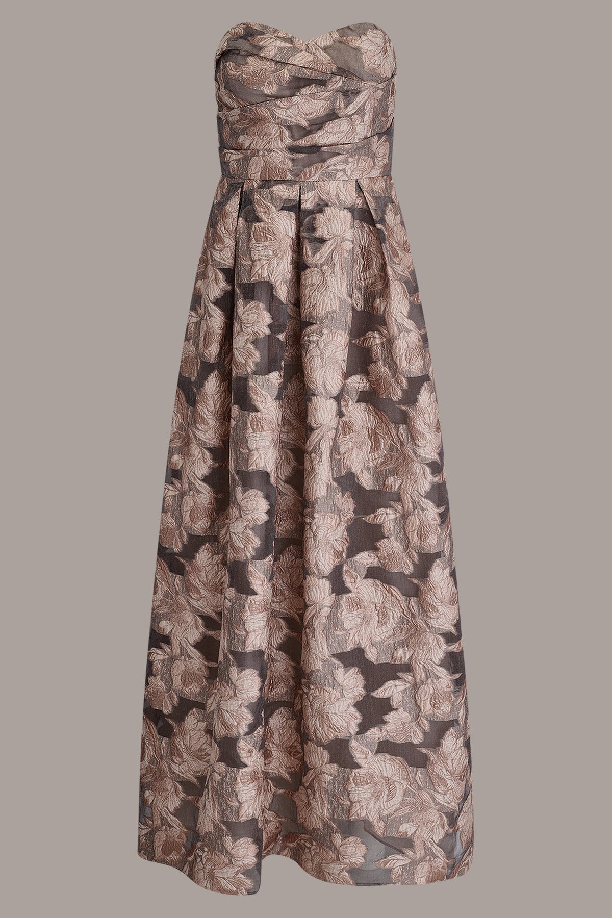 Donna Karan FLORAL-JACQUARD STRAPLESS BALL GOWN