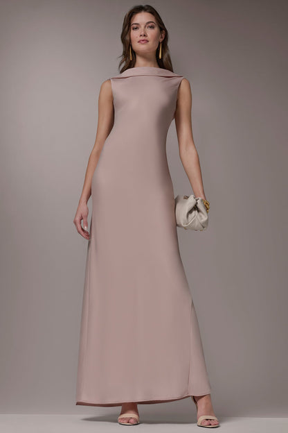 Donna Karan SATIN RUFFLE BACK GOWN