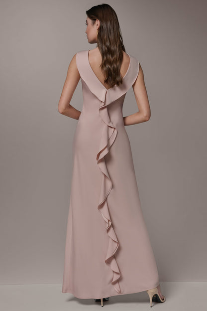 Donna Karan SATIN RUFFLE BACK GOWN