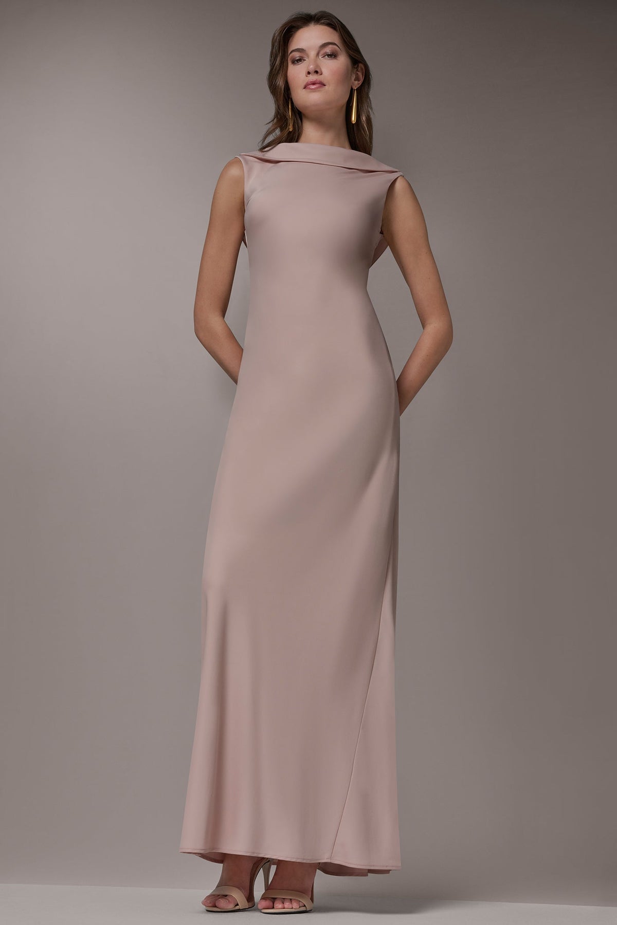 Donna Karan SATIN RUFFLE BACK GOWN