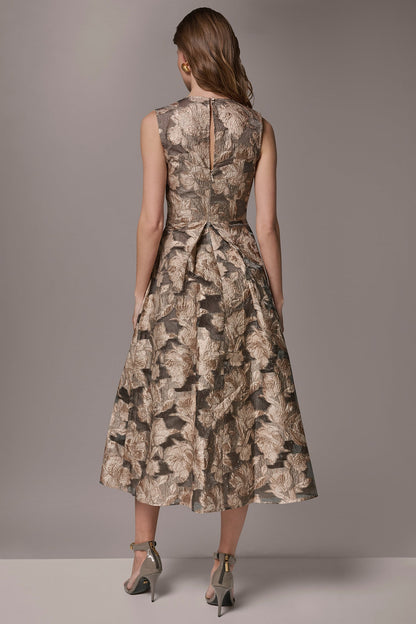 Donna Karan FLORAL-JACQUARD MIDI GOWN