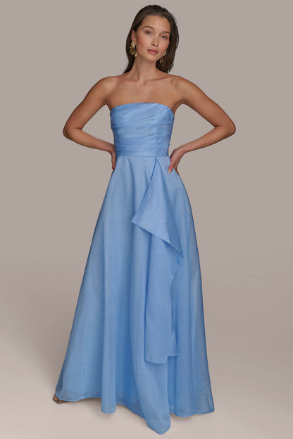Donna Karan ORGANZA STRAPLESS CASCADING GOWN