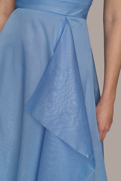 Donna Karan ORGANZA STRAPLESS CASCADING GOWN