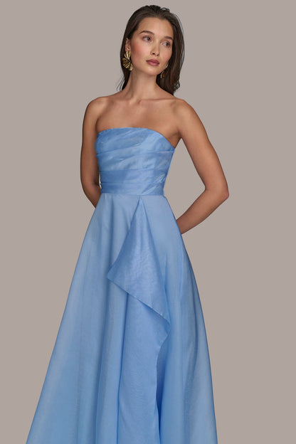 Donna Karan ORGANZA STRAPLESS CASCADING GOWN