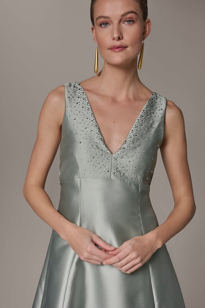 Donna Karan MIKADO CRYSTAL MIDI GOWN