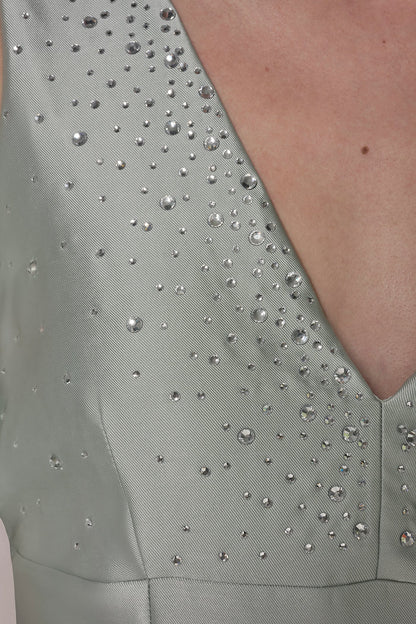 Donna Karan MIKADO CRYSTAL MIDI GOWN