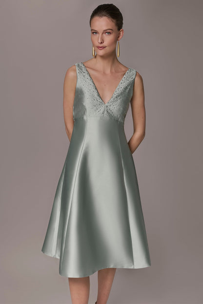 Donna Karan MIKADO CRYSTAL MIDI GOWN