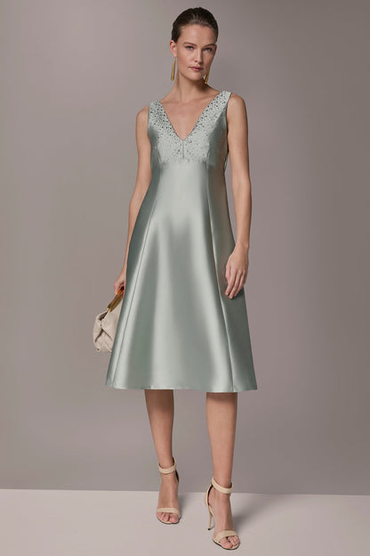 Donna Karan MIKADO CRYSTAL MIDI GOWN