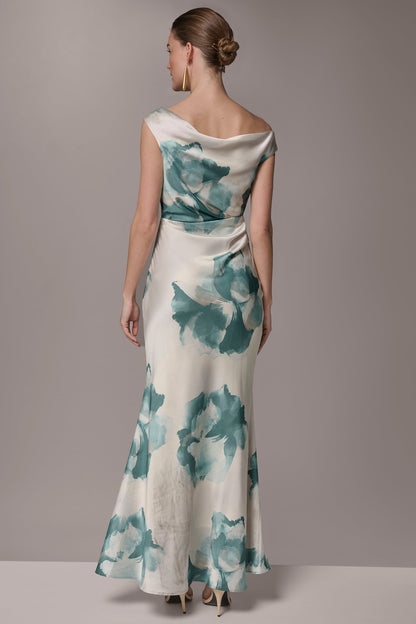 Donna Karan CHARMEUSE FLORAL GOWN