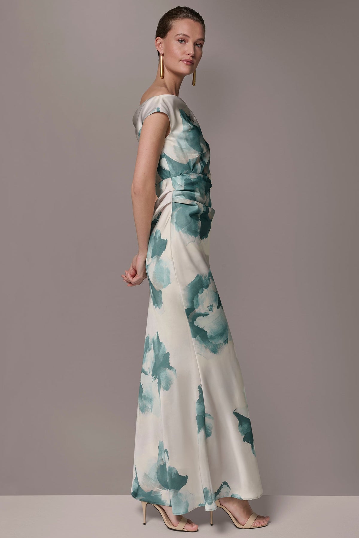 Donna Karan CHARMEUSE FLORAL GOWN