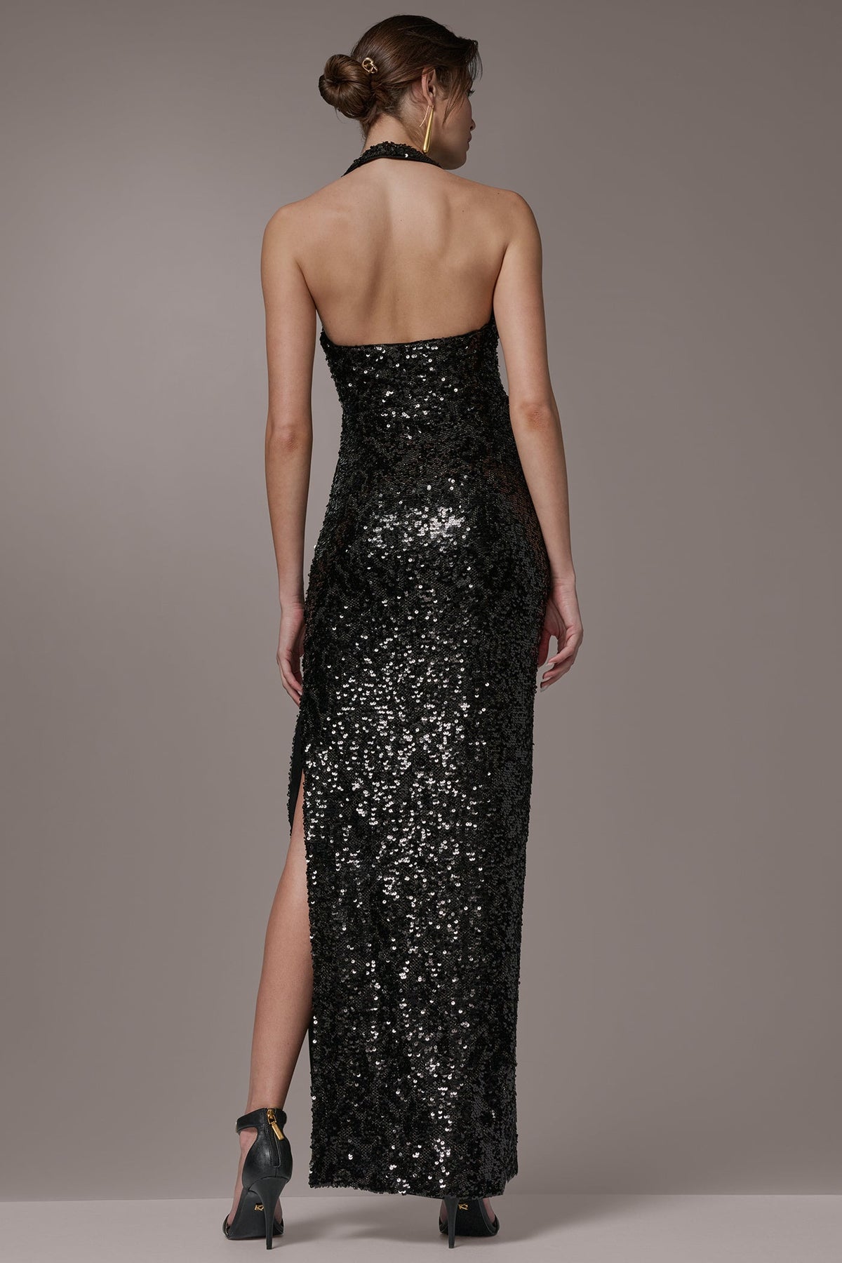 Donna Karan SEQUIN HALTER GOWN