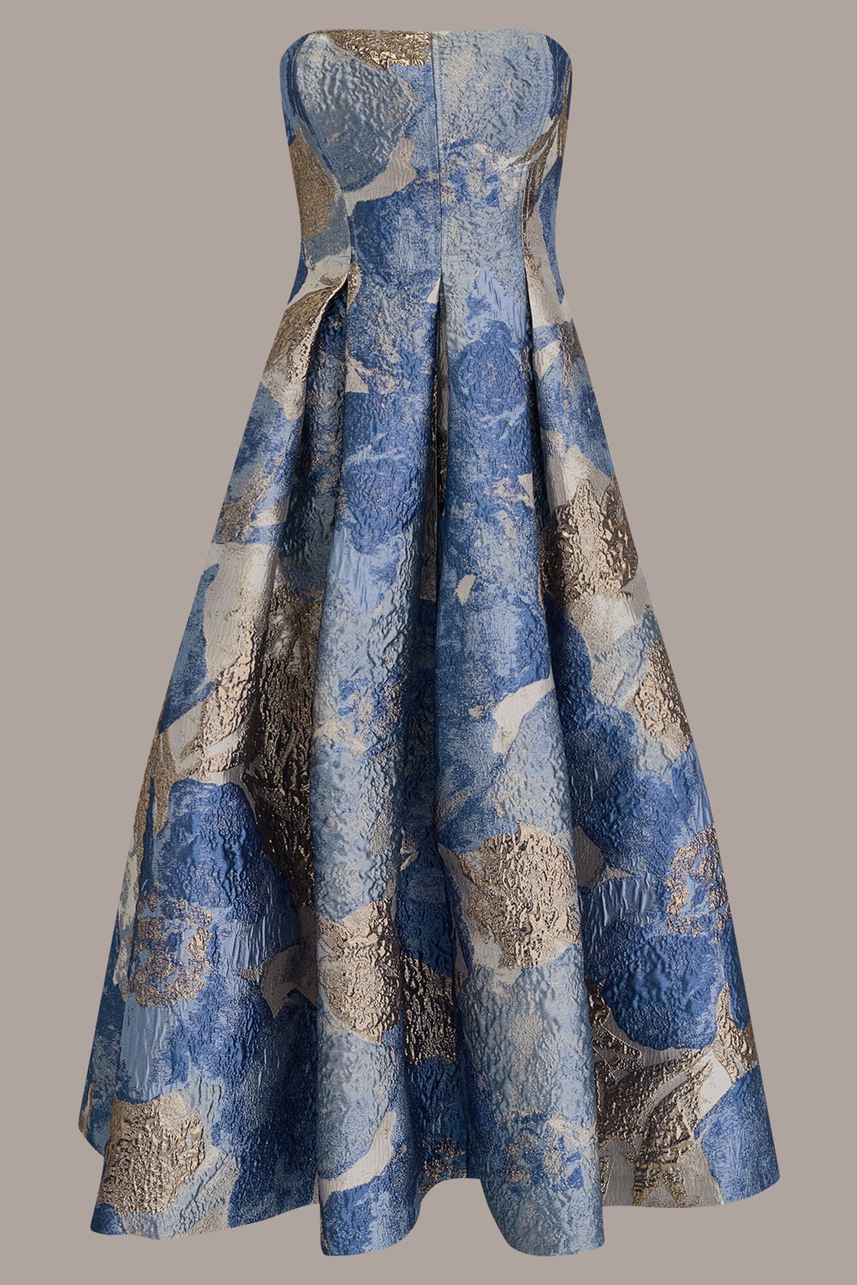 Donna Karan METALLIC FLORAL-JACQUARD SLEEVELESS MIDI GOWN