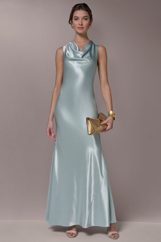 Donna Karan SLEEVELESS COWL-NECK GOWN