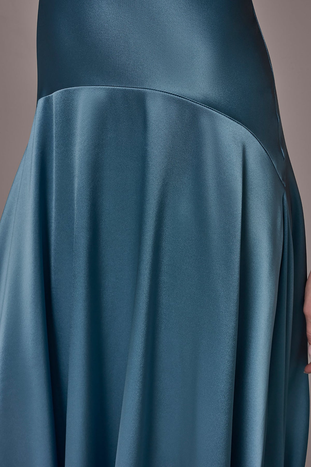 Donna Karan SILK-CHARMEUSE MIDI A-LINE DRESS