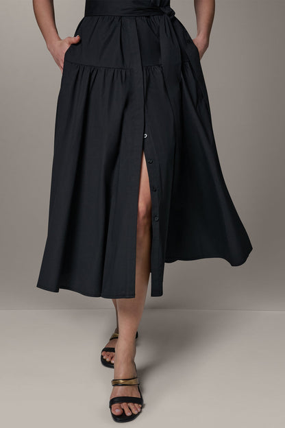 Donna Karan CAP SLEEVE MIDI SHIRT DRESS