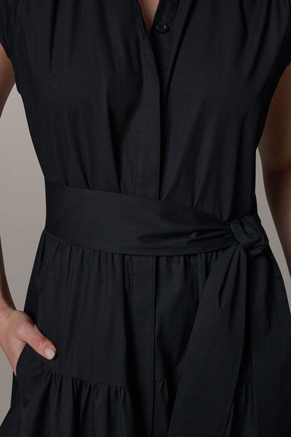 Donna Karan CAP SLEEVE MIDI SHIRT DRESS