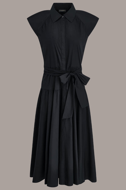 Donna Karan CAP SLEEVE MIDI SHIRT DRESS