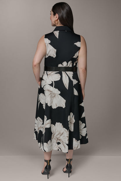 Donna Karan SLEEVELESS MIDI HALTER SHIRT DRESS