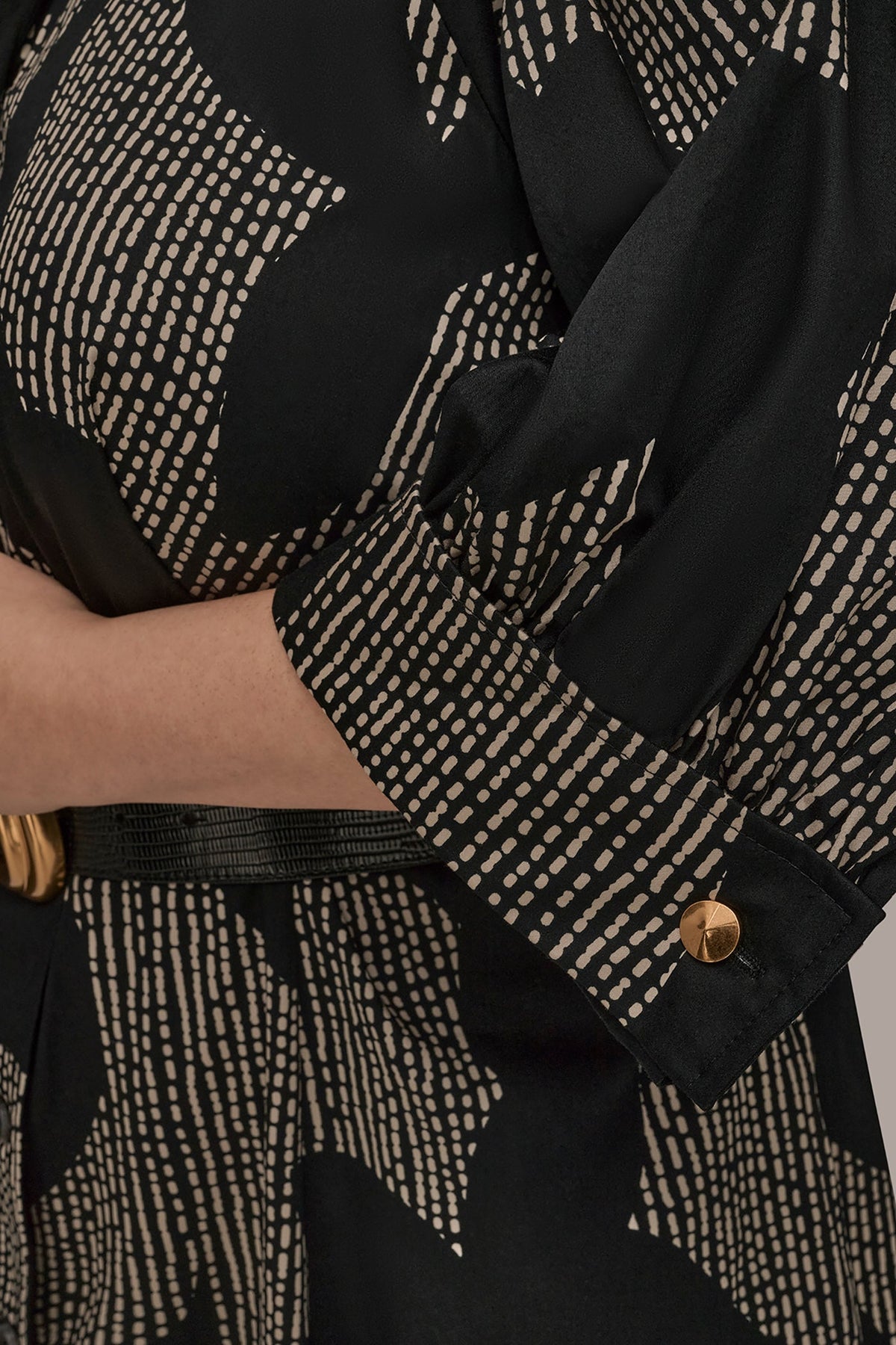 Donna Karan COTTON FLORAL MIDI SHIRT DRESS